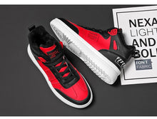 将图片加载到图库查看器,Elegant Sport Men's Sneaker Trend High Top Platform Shoes Spring Vulcanized Shoes Leather Casual Sport Fashion Flat Low Top Sneaker Lace-up Modern Design