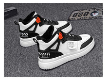 将图片加载到图库查看器,Elegant Sport Men's Sneaker Trend High Top Platform Shoes Spring Vulcanized Shoes Leather Casual Sport Fashion Flat Low Top Sneaker Lace-up Modern Design