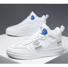 将图片加载到图库查看器,Elegant Sport Men's Sneaker Trend High Top Platform Shoes Spring Vulcanized Shoes Leather Casual Sport Fashion Flat Low Top Sneaker Lace-up Modern Design