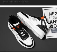 将图片加载到图库查看器,Elegant Sport Men's Sneaker Trend High Top Platform Shoes Spring Vulcanized Shoes Leather Casual Sport Fashion Flat Low Top Sneaker Lace-up Modern Design