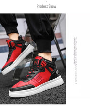 将图片加载到图库查看器,Elegant Sport Men's Sneaker Trend High Top Platform Shoes Spring Vulcanized Shoes Leather Casual Sport Fashion Flat Low Top Sneaker Lace-up Modern Design