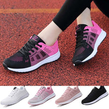 将图片加载到图库查看器,Elegant Sport Womens Sneakers Flats Casual Tennis Shoes Summer Lace-Up Mesh Light Breathable Casual Comfort Non Slip Lightweight Breathable Mesh Athletic Sneakers