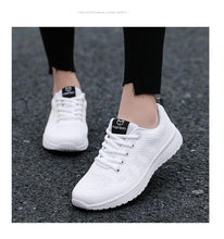 将图片加载到图库查看器,Elegant Sport Womens Sneakers Flats Casual Tennis Shoes Summer Lace-Up Mesh Light Breathable Casual Comfort Non Slip Lightweight Breathable Mesh Athletic Sneakers