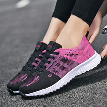 将图片加载到图库查看器,Elegant Sport Womens Sneakers Flats Casual Tennis Shoes Summer Lace-Up Mesh Light Breathable Casual Comfort Non Slip Lightweight Breathable Mesh Athletic Sneakers