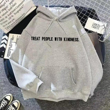Load image into Gallery viewer, Elegant Spring Casual Treat People With Kindness Women/Men Vintage Casual Casual Hoodies with Pockets Letter Print Design and Cute Print Drawstring Hoodies For Men Women Comfortable Unisex Hoodies