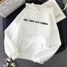 Load image into Gallery viewer, Elegant Spring Casual Treat People With Kindness Women/Men Vintage Casual Casual Hoodies with Pockets Letter Print Design and Cute Print Drawstring Hoodies For Men Women Comfortable Unisex Hoodies