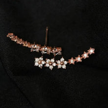 Load image into Gallery viewer, Elegant Star Flower Climber Rhinestone Earrings