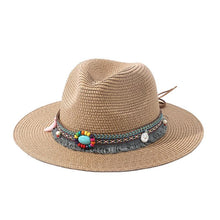 Load image into Gallery viewer, Elegant Tassel Beach Hats For Women Women's Bucket Sun Hat Max Sun Protection Holiday Hats Ladies Sun Hat Summer Straw Hats UV Protection Foldable Travel One Size Hat Modern Summer Fedoras For Party