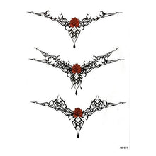将图片加载到图库查看器,Elegant Temporary Waterproof Tattoos Big Tribal Sticker Black Large Body Art Makeup Fake Tattoo For Mens Womens