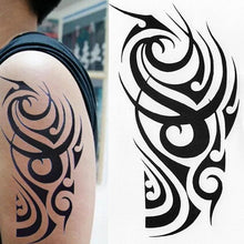 将图片加载到图库查看器,Elegant Temporary Waterproof Tattoos Big Tribal Sticker Black Large Body Art Makeup Fake Tattoo For Mens Womens