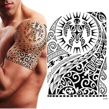 将图片加载到图库查看器,Elegant Temporary Waterproof Tattoos Big Tribal Sticker Black Large Body Art Makeup Fake Tattoo For Mens Womens