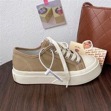Load image into Gallery viewer, Elegant Thick Womens Sneakers Platform Sport Shoes Spring Casual Basket Flat Tennis Athletic Canvas Trainers White Sneakers Low Top Canvas Sneakers Lace-up Shoes Fashion Classic Casual Sneakers