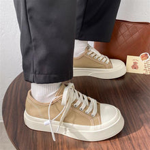 Load image into Gallery viewer, Elegant Thick Womens Sneakers Platform Sport Shoes Spring Casual Basket Flat Tennis Athletic Canvas Trainers White Sneakers Low Top Canvas Sneakers Lace-up Shoes Fashion Classic Casual Sneakers