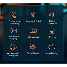 将图片加载到图库查看器,Elegant TWS Bluetooth 5.0 Earphones 2200mAh Charging Box Modern Wireless Headphone 9D Stereo Sports Waterproof Earbuds Luxury Headsets With Microphone Wireless Headphones with LED Display Wireless Earbuds with Mic, IPX8 Waterproof Touch Control Headphones