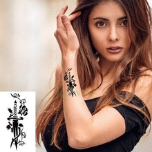 将图片加载到图库查看器,Elegant Waterproof Tattoo Sticker Sun Moon Fake Tatto Fashion Moon Temporary Fun Sun Wave Magic Tatoos For Womens Mens