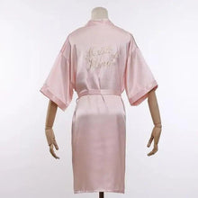 Load image into Gallery viewer, Elegant Wedding Bride Robe Lightweight Short Silk Sleepwear Women Indoor Bathrobes