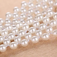 Load image into Gallery viewer, Elegant White Pearl Elastic Buckle Belt For Women Luxurious Strap Pearls Waistband Fashionable Design