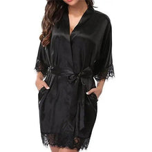 Load image into Gallery viewer, Elegant White Short Soft Women Bathrobes Vintage Design Sleepwear Lightweight Bridesmaid Robes Comfortable Ladies Bathrobe