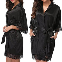 Load image into Gallery viewer, Elegant White Short Soft Women Bathrobes Vintage Design Sleepwear Lightweight Bridesmaid Robes Comfortable Ladies Bathrobe