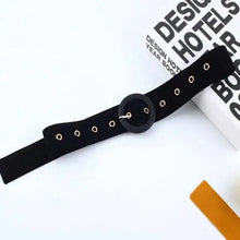Load image into Gallery viewer, Elegant Wide Fabric Strap Silver Metal Buckle Belts For Women Trendy Women's Fashion Stretchable Classic Color Belts