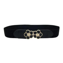 Load image into Gallery viewer, Elegant Wide Fabric Strap Silver Metal Buckle Belts For Women Trendy Women's Fashion Stretchable Classic Color Belts