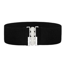Load image into Gallery viewer, Elegant Wide Fabric Strap Silver Metal Buckle Belts For Women Trendy Women's Fashion Stretchable Classic Color Belts