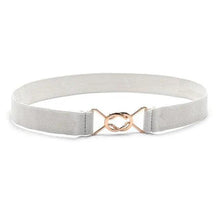 Load image into Gallery viewer, Elegant Wide Fabric Strap Silver Metal Buckle Belts For Women Trendy Women's Fashion Stretchable Classic Color Belts