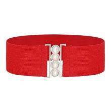 Load image into Gallery viewer, Elegant Wide Fabric Strap Silver Metal Buckle Belts For Women Trendy Women's Fashion Stretchable Classic Color Belts