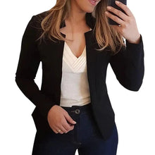 Load image into Gallery viewer, Elegant Women Blazer Thin Long Sleeve Blazer Solid Color Office Lady Suit Coat Fashionable Women Basic Coats