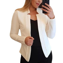 Load image into Gallery viewer, Elegant Women Blazer Thin Long Sleeve Blazer Solid Color Office Lady Suit Coat Fashionable Women Basic Coats