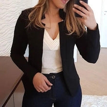 Load image into Gallery viewer, Elegant Women Blazer Thin Long Sleeve Blazer Solid Color Office Lady Suit Coat Fashionable Women Basic Coats