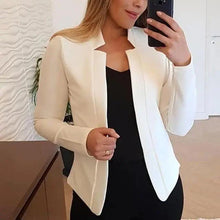 Load image into Gallery viewer, Elegant Women Blazer Thin Long Sleeve Blazer Solid Color Office Lady Suit Coat Fashionable Women Basic Coats