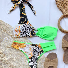 将图片加载到图库查看器,Elegant Women's One Shoulder Swimsuit Two Piece Swim Dress With Bikini Bottom Swim Bikini Bathing Suits New Print Stitching Bikini Swimming Fashion Swimwear For Spring Beach Surf