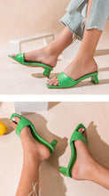 Load image into Gallery viewer, Elegant Women Slippers Summer Outdoor Beach Flip Flop Open Toe Flat Casual Low Heel Sandal Square Open Toe Heeled Sandals Beach Charming Sandals