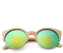 Load image into Gallery viewer, Elegant Wooden Design Classic Sunglasses Design Stylish Popular Wooden Sunglasses For Men & Women Round Bamboo Glasses Mirror Sun Glasses Retro Glasses