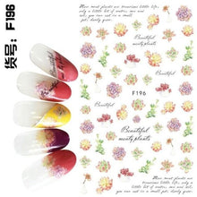 Load image into Gallery viewer, Embossed 3D Nail Stickers Blooming Flower 3D Nail Art Stickers Decals Adhesive Manicure Nail Art Tips Decoration Adhesive Abstract Face Curve Graffiti Nail Design for Acrylic Nail Supplies Designer Nail Decorations for Women Girls Kids