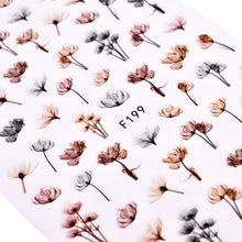 Load image into Gallery viewer, Embossed 3D Nail Stickers Blooming Flower 3D Nail Art Stickers Decals Adhesive Manicure Nail Art Tips Decoration Adhesive Abstract Face Curve Graffiti Nail Design for Acrylic Nail Supplies Designer Nail Decorations for Women Girls Kids