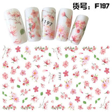 Load image into Gallery viewer, Embossed 3D Nail Stickers Blooming Flower 3D Nail Art Stickers Decals Adhesive Manicure Nail Art Tips Decoration Adhesive Abstract Face Curve Graffiti Nail Design for Acrylic Nail Supplies Designer Nail Decorations for Women Girls Kids