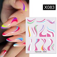 Load image into Gallery viewer, Embossed Nails Sticker 3D Flower Leaves Slider Water Transfer Nail Decals for Nail Art Transfer Sticker 3D Wave Design Decoration for Women Girls Art Stickers Decal Decoration Metallic Curve Strip Line Nail Decor
