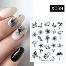 Load image into Gallery viewer, Embossed Nails Sticker 3D Flower Leaves Slider Water Transfer Nail Decals for Nail Art Transfer Sticker 3D Wave Design Decoration for Women Girls Art Stickers Decal Decoration Metallic Curve Strip Line Nail Decor