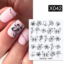 Load image into Gallery viewer, Embossed Nails Sticker 3D Flower Leaves Slider Water Transfer Nail Decals for Nail Art Transfer Sticker 3D Wave Design Decoration for Women Girls Art Stickers Decal Decoration Metallic Curve Strip Line Nail Decor