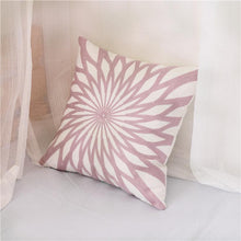 将图片加载到图库查看器,Embroidered Geometric Pillow Cover 100% Cotton Woolen Cushion Cover Modern Nordic Style Pink Blue Pillow Cover For Home Decor Embroidery Cushion Cover Decorative Throw Pillow Cover Geometric Invisible Pillow Cover for Living Room 45X45CM