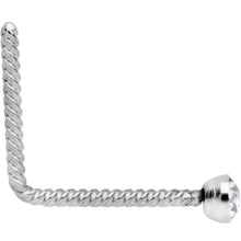 将图片加载到图库查看器,Clear 2mm Gem Inlay So Twisted L Shaped Nose Ring