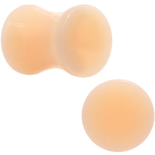 Load image into Gallery viewer, 0G Flesh Tone Light Peach Solid UV Acrylic Saddle Plug Set