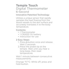 将图片加载到图库查看器,Equate Temple Touch 6-Second Digital Thermometer