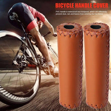 将图片加载到图库查看器,Ergonomic Bike Handle Grips PU Leather Soft Rubber Bicycle Mountain Bike Anti-Slip Handlebar Grips Retro Artificial Leather Handle Grips Cycling Anti Slip Road Mountain Comfortable Bike Handlebar Grips
