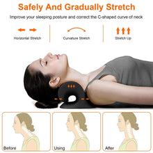 Load image into Gallery viewer, Ergonomic Heated Neck Stretcher Cervical Traction Therapy Pillow with Graphene Heating Pad