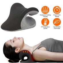 Load image into Gallery viewer, Ergonomic Heated Neck Stretcher Cervical Traction Therapy Pillow with Graphene Heating Pad