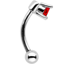 Load image into Gallery viewer, 5/16 Red Heart CZ Gem Fashionista Curved Eyebrow Rook Earring