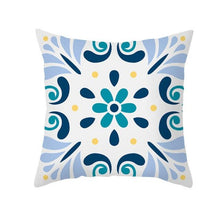 Load image into Gallery viewer, Ethnic Floral Patterns Sofa Cushion Cases Nordic Geometric Simple Blue Modern Decorative Throw Pillow Case Cushion Case For Room Bedroom Pillows Case Bohemian Decor Home Pillows 45x45CM